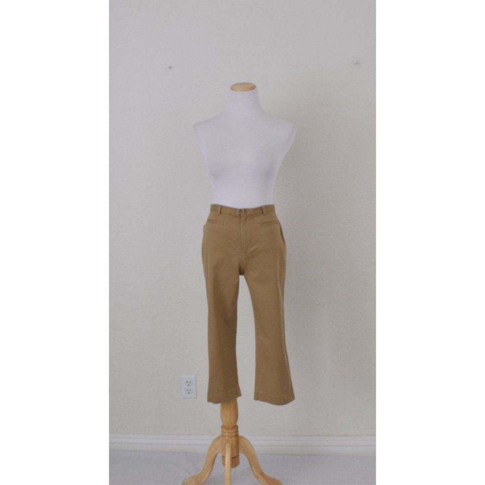 Vintage 90s Tan Cotton-Spandex Capri Pants size 6P | 27 waist - Picture 3 of 10